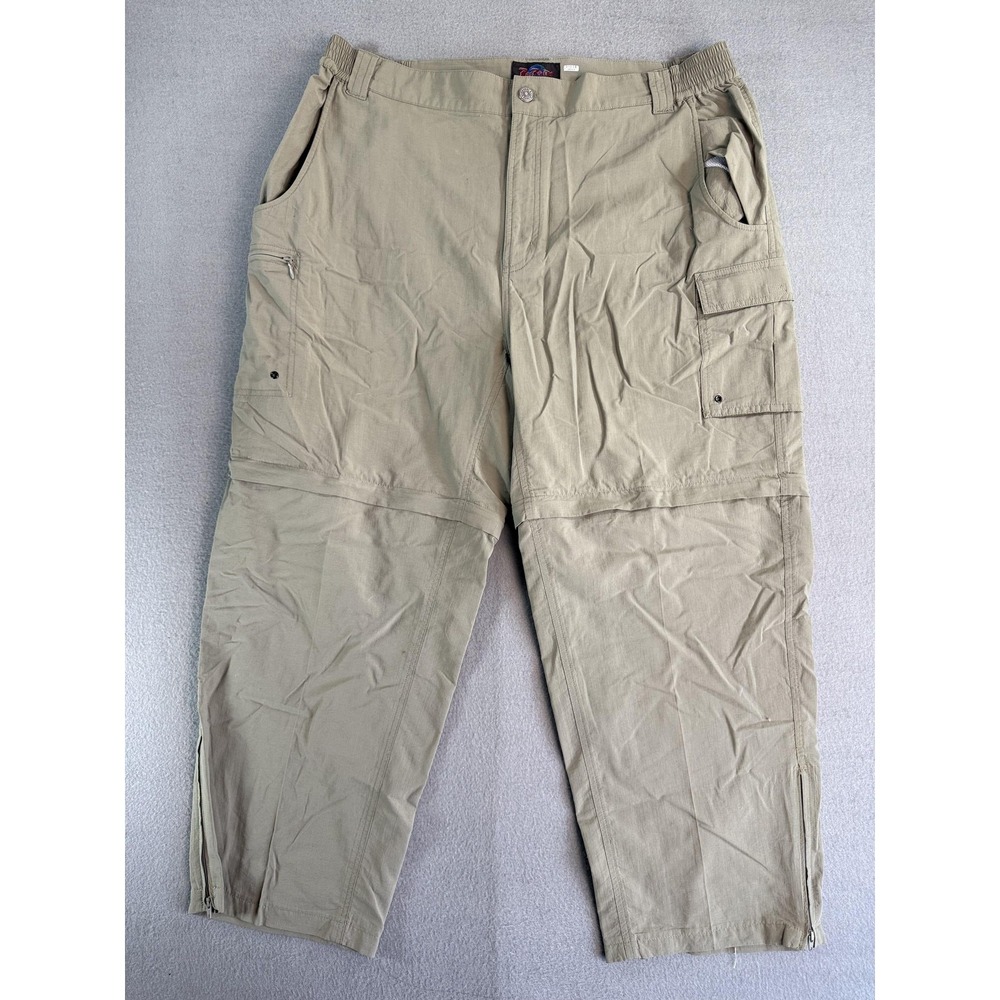 RailRiders Pants Mens XL Beige Convertible Cargo Elastic Waist‎ Nylon Hiking